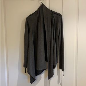 cowl neck asymmetrical zip front jacket